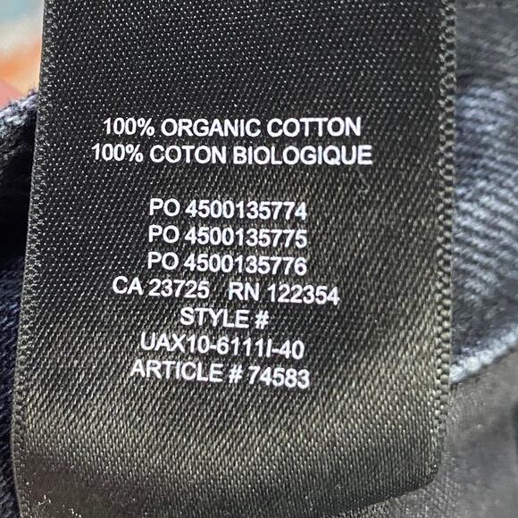 Denim Forum Farrah Jean High Rise Wide Leg Organic Cotton Frayed Black Womens 26 - Picture 12 of 12